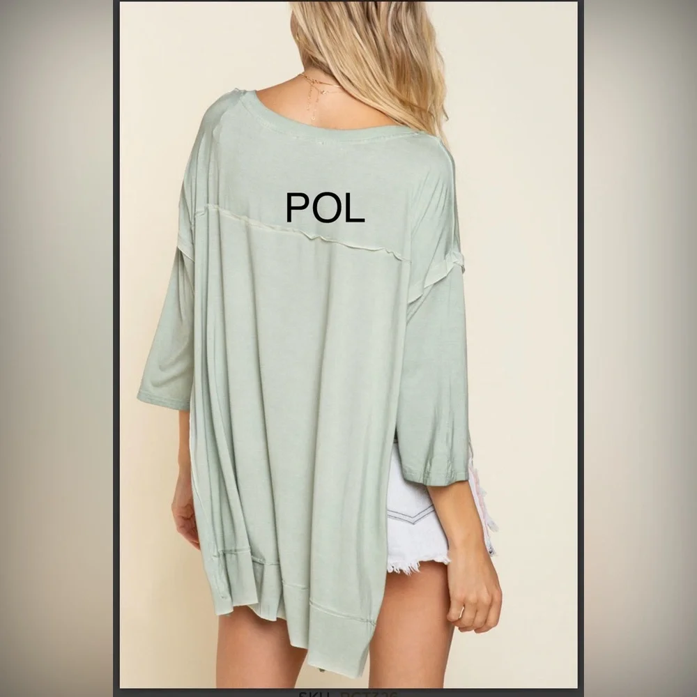 BP215-9💚NEW! POL perfect in Mint Asymmetrical Tunic designed2stun on casual days - Picture 9 of 11